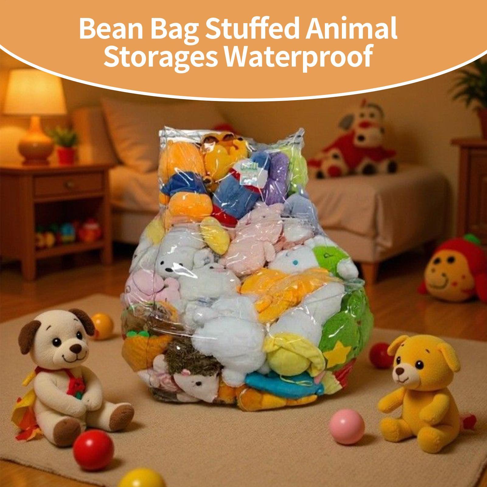 Floor Cushion Pouf - Stuffed Animal Storage Bean Bag Chair