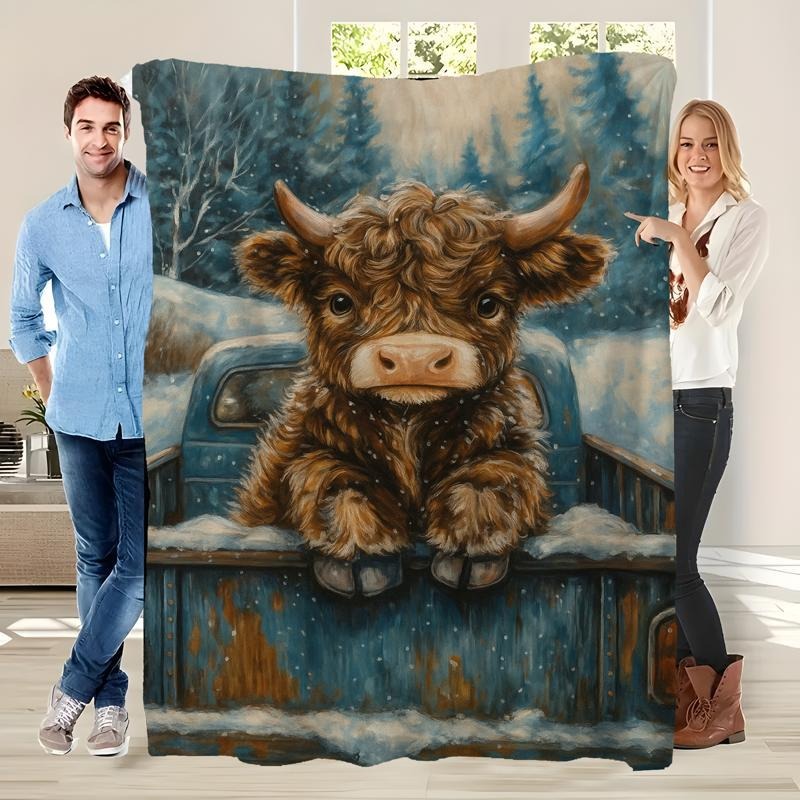 Highland Home Textiles - Highland Cow Blankets Flannel Throw Blanket