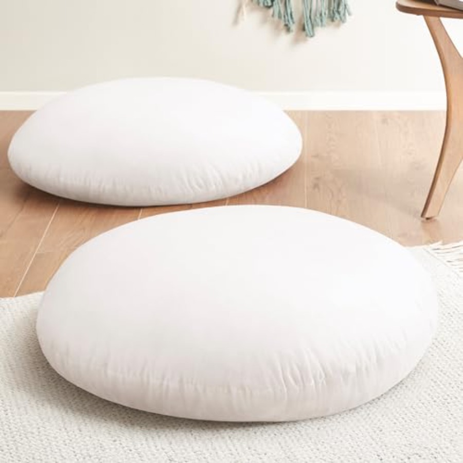 Floor Cushion Pouf - Round Floor Pillow Insert 2 Sets