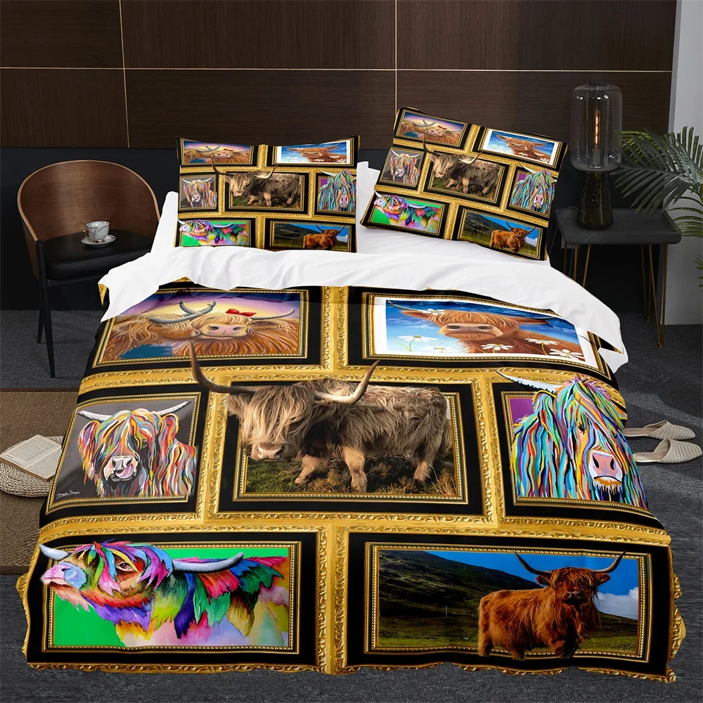 Highland Cow Cattle Farmhouse  – Highland Home Textiles recenzja i cena