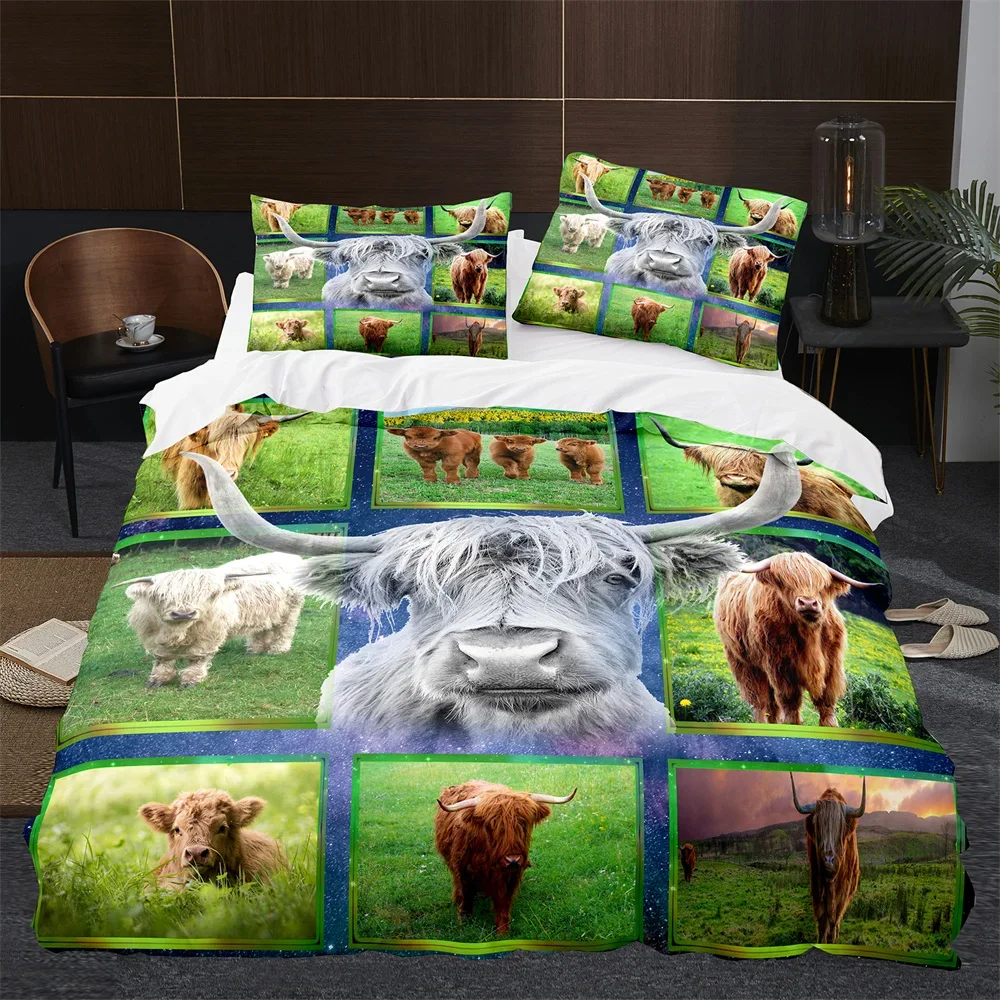 Highland Cow Cattle Farmhouse  – Highland Home Textiles recenzja i cena
