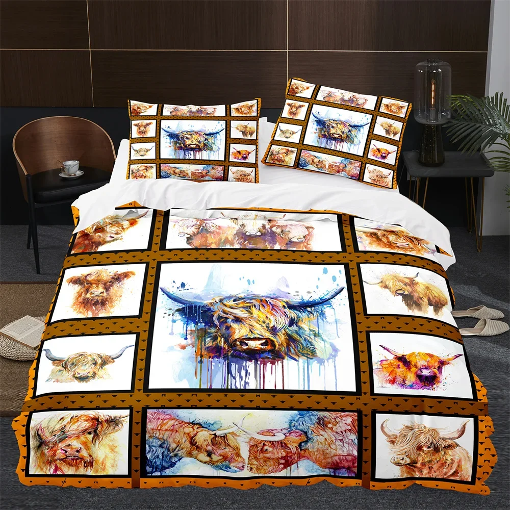 Highland Cow Cattle Farmhouse  – Highland Home Textiles recenzja i cena
