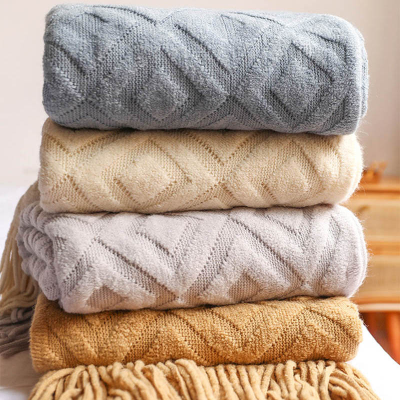 Blanket for Beds Nordic Knitte – Throw Blanket Chunky Knit recenzja i cena