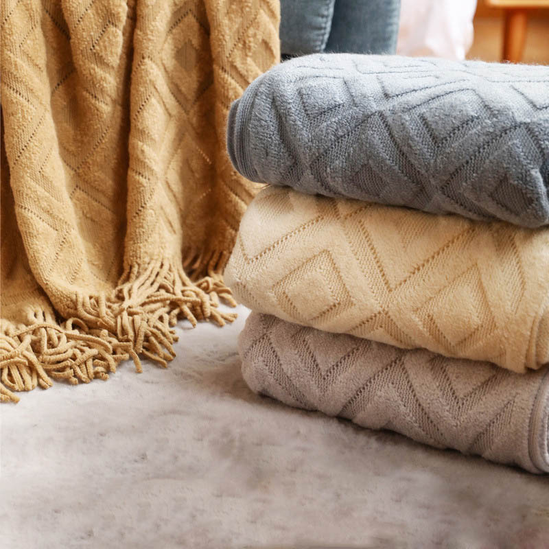 Blanket for Beds Nordic Knitte – Throw Blanket Chunky Knit recenzja i cena
