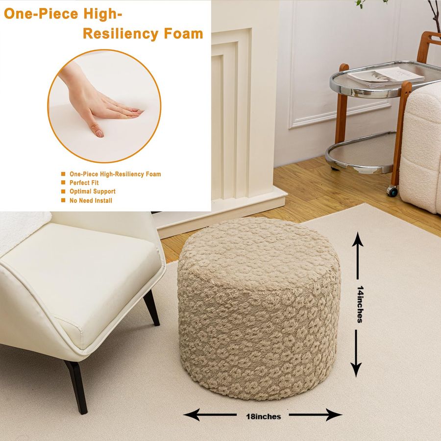 Foot Rest Stuffed Round Boho F – Floor Cushion Pouf recenzja i cena