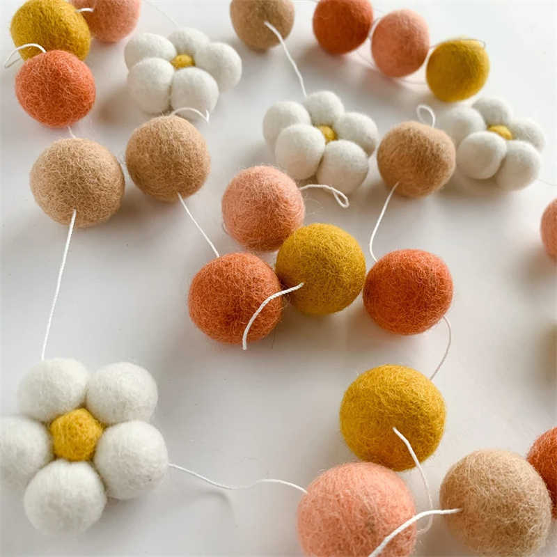 Ins Wool Felt Balls Daisy Flow – Home Textiles Photos recenzja i cena