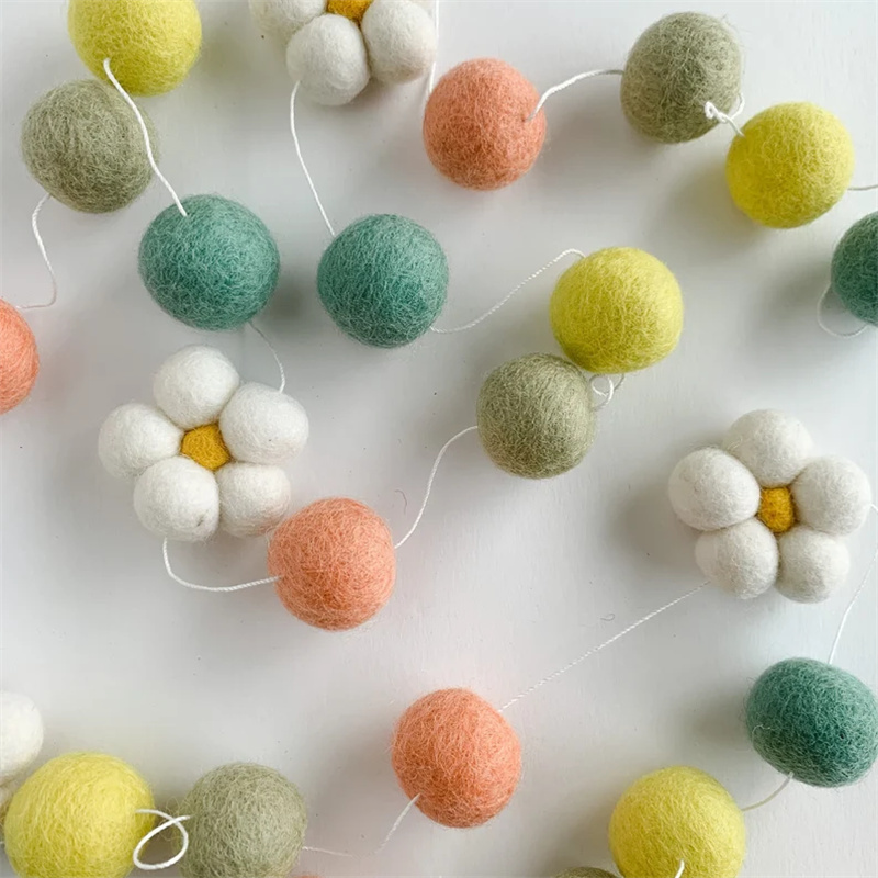 Ins Wool Felt Balls Daisy Flow – Home Textiles Photos recenzja i cena