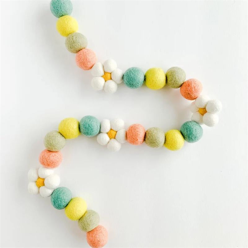 Ins Wool Felt Balls Daisy Flow – Home Textiles Photos recenzja i cena