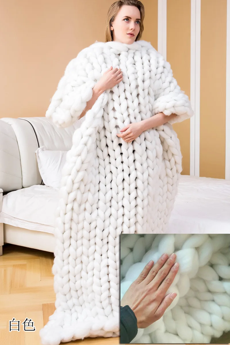 hot Handmade Chunky Knitted Bl – Throw Blanket Chunky Knit recenzja i cena