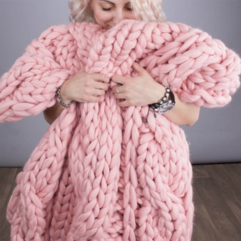 Fashion Hand Chunky Knitted Bl – Throw Blanket Chunky Knit recenzja i cena