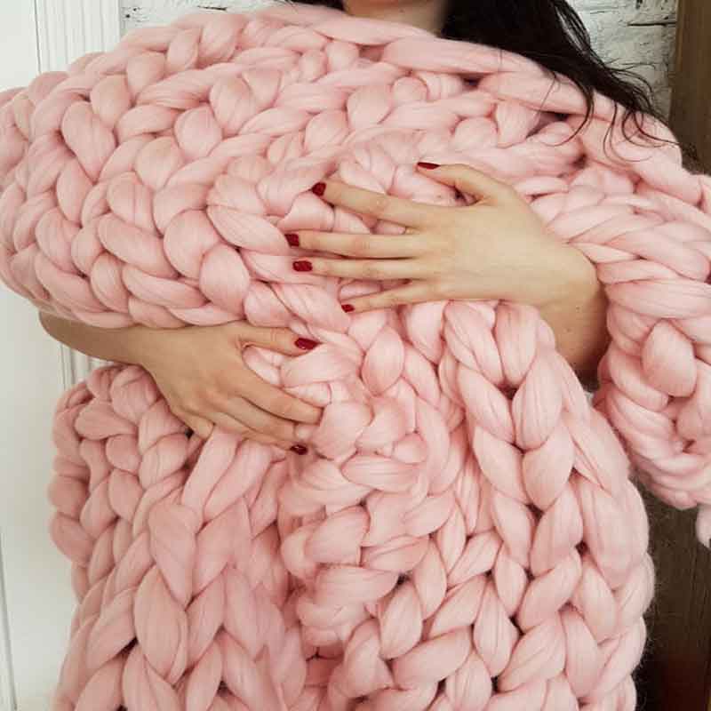 Fashion Hand Chunky Knitted Bl – Throw Blanket Chunky Knit recenzja i cena