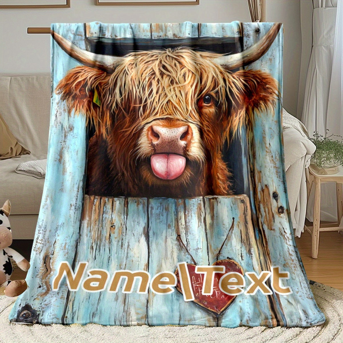 Personalized Highland Cow Blan – Highland Home Textiles recenzja i cena