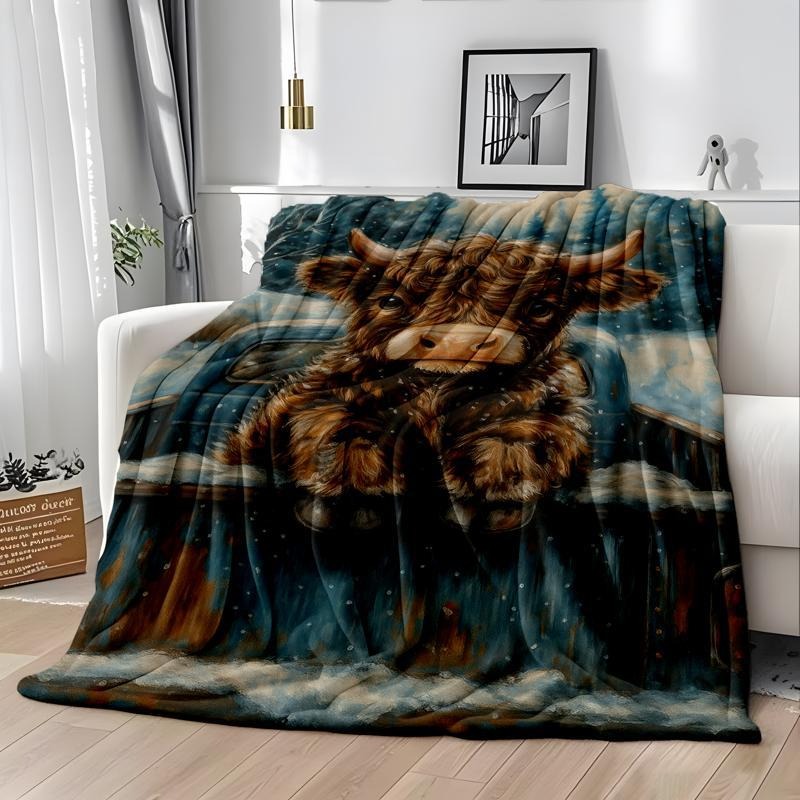 Highland Cow Blankets Flannel  – Highland Home Textiles recenzja i cena