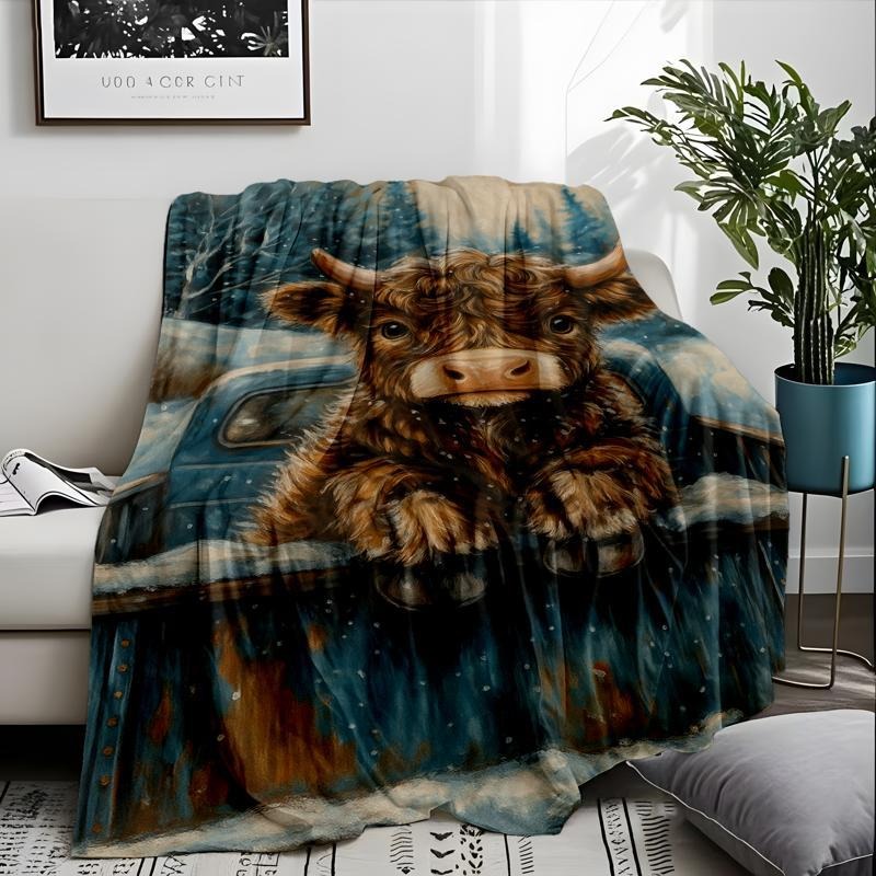 Highland Cow Blankets Flannel  – Highland Home Textiles recenzja i cena