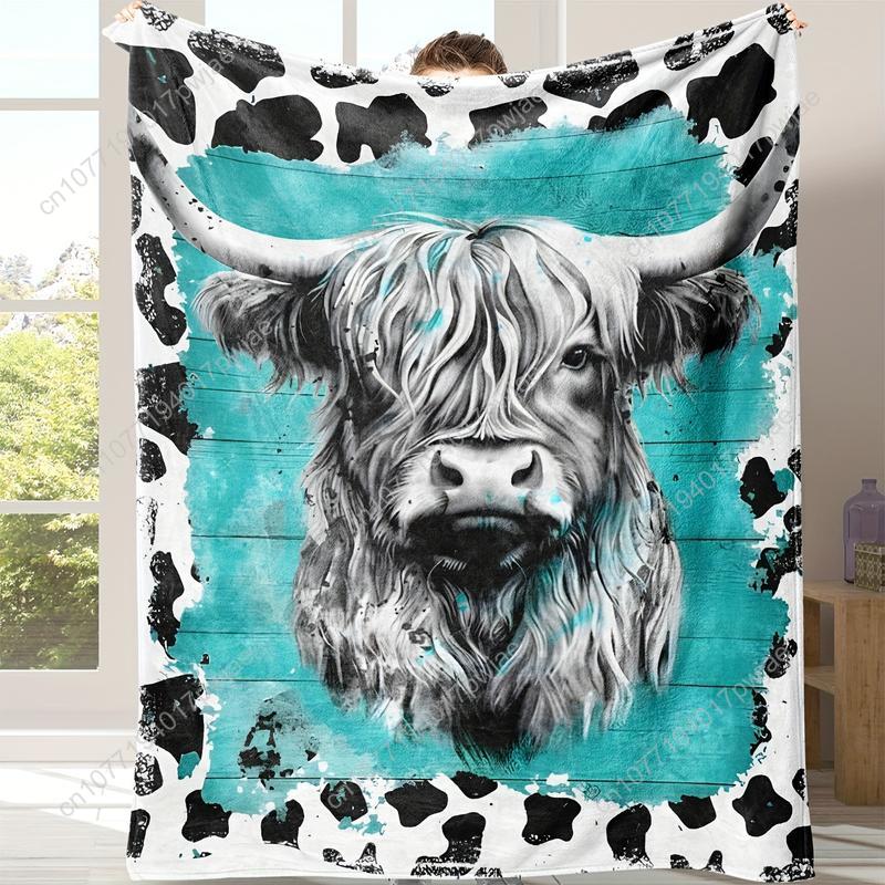 Cozy Soft Highland Cow Flannel – Throw Blanket Chunky Knit recenzja i cena