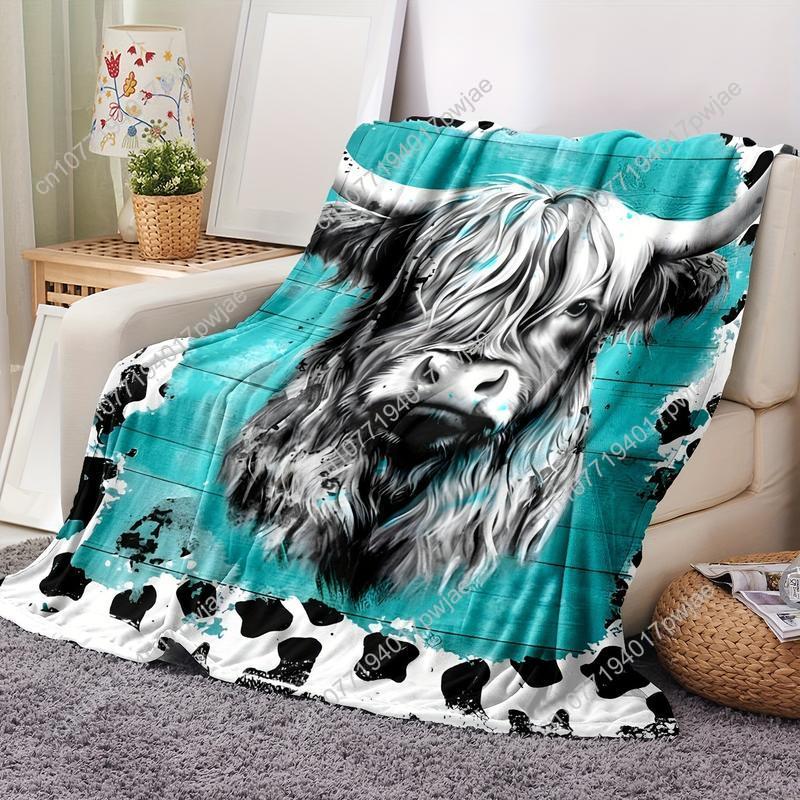 Cozy Soft Highland Cow Flannel – Throw Blanket Chunky Knit recenzja i cena