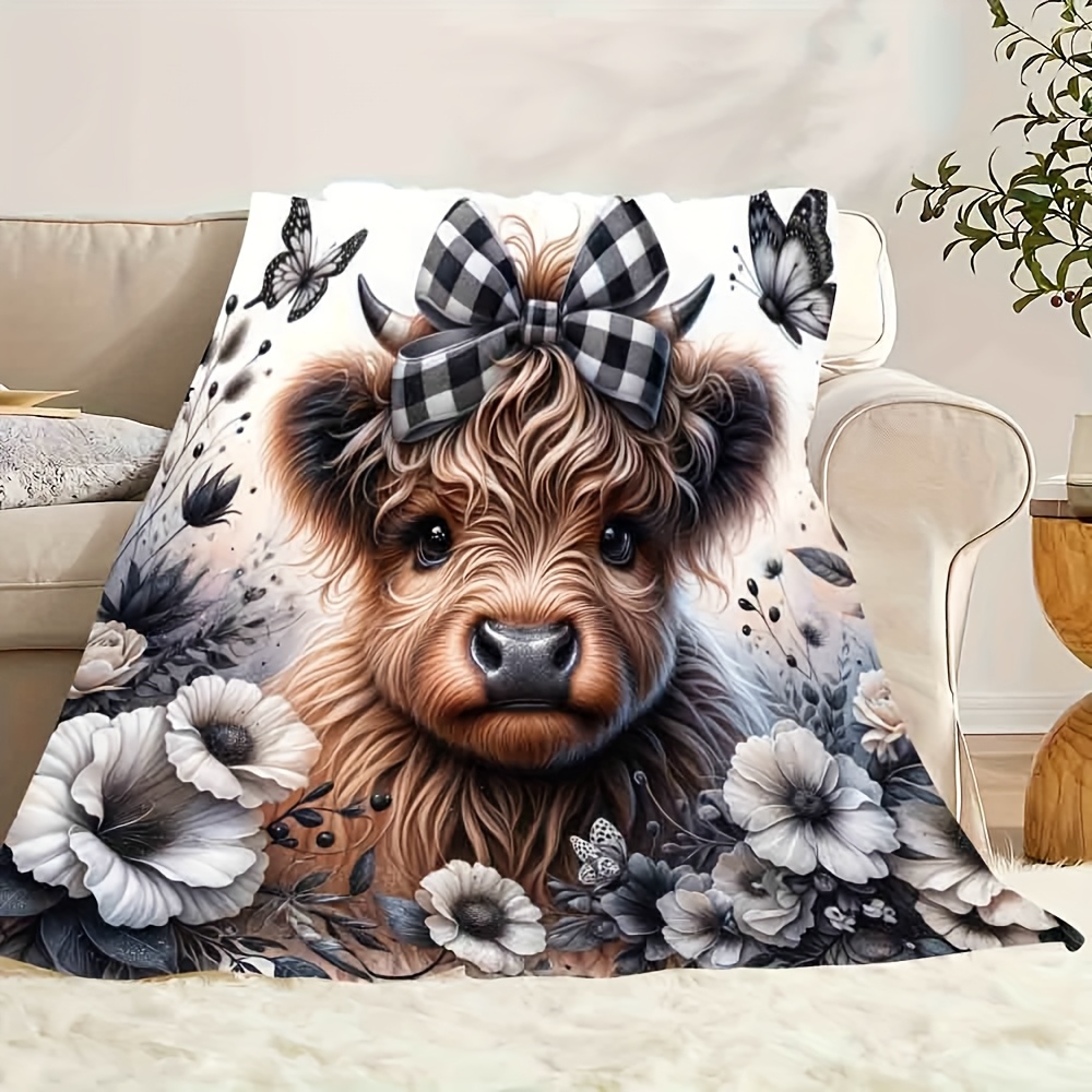 Highland Cow Plaid Blanket - C – Highland Home Textiles recenzja i cena