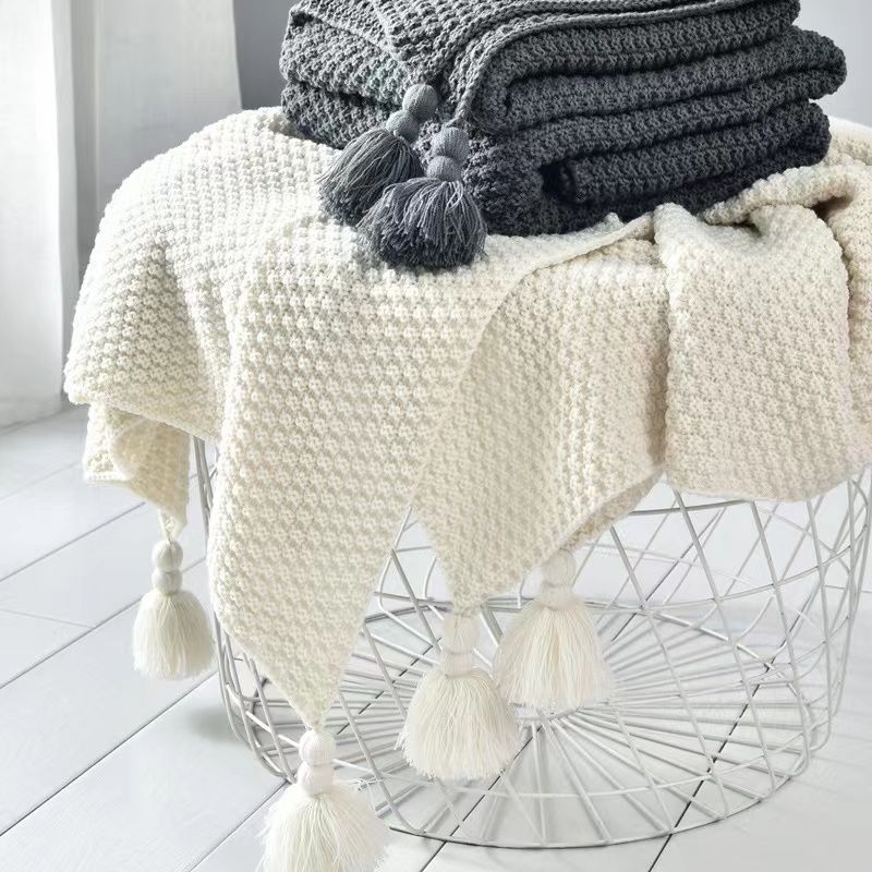 Nordic Blankets for Bed Sofa C – Throw Blanket Chunky Knit recenzja i cena
