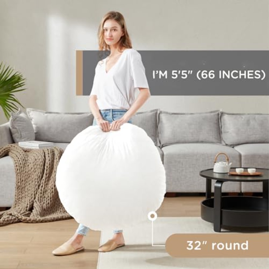 Round Floor Pillow Insert 2 Se – Floor Cushion Pouf recenzja i cena