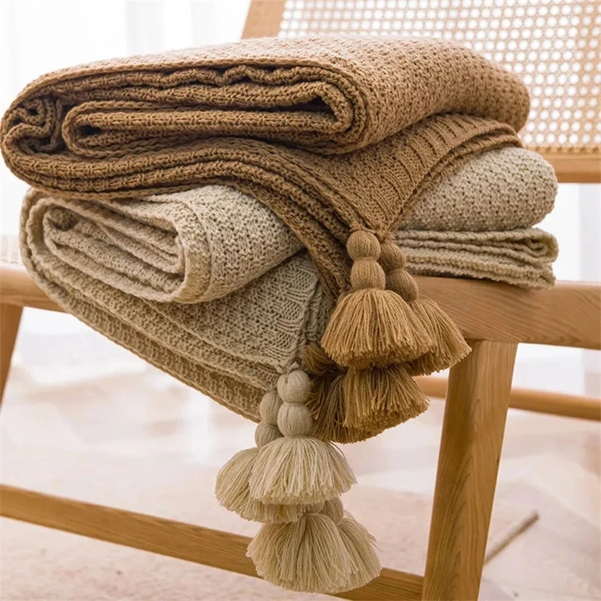 Nordic Blankets for Bed Sofa C – Throw Blanket Chunky Knit recenzja i cena