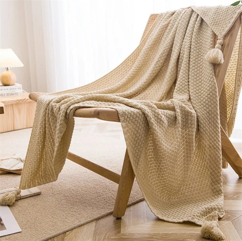 Nordic Blankets for Bed Sofa C – Throw Blanket Chunky Knit recenzja i cena