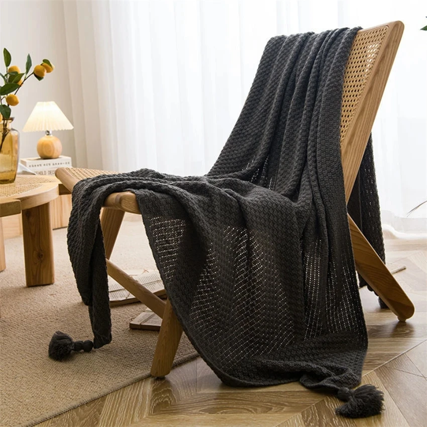 Nordic Blankets for Bed Sofa C – Throw Blanket Chunky Knit recenzja i cena