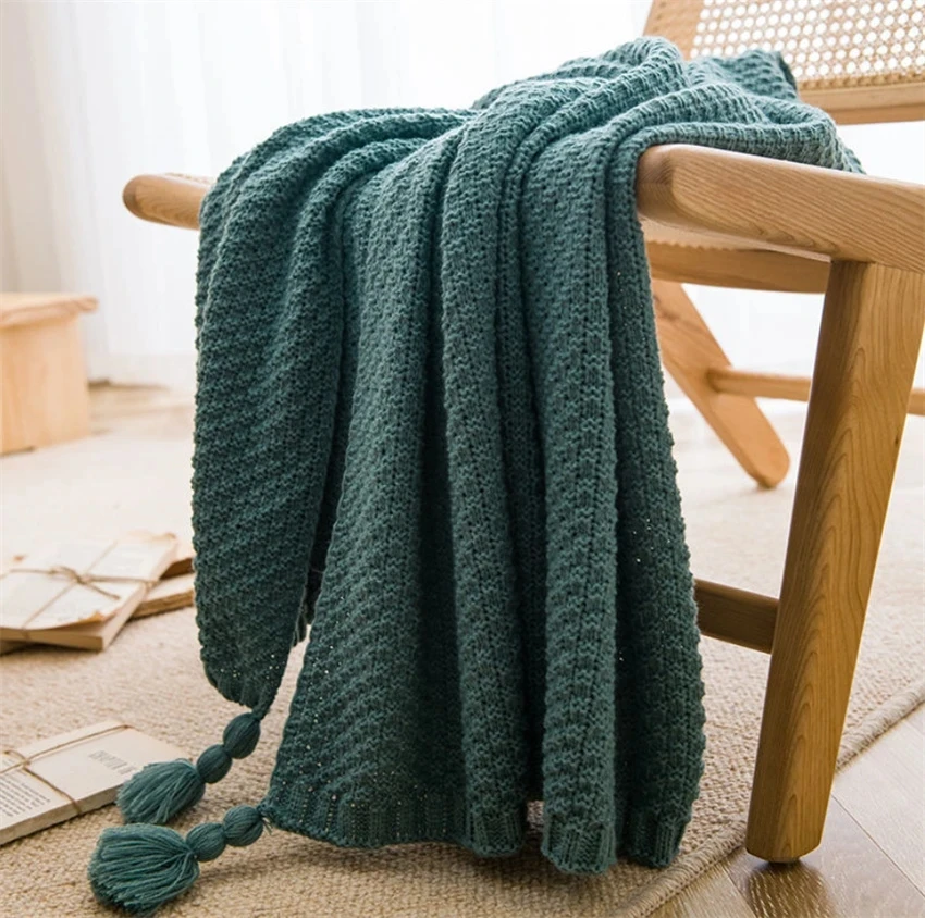 Nordic Blankets for Bed Sofa C – Throw Blanket Chunky Knit recenzja i cena