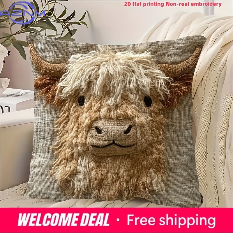 Cute Highland Cow Design 2D Fl – Highland Home Textiles recenzja i cena