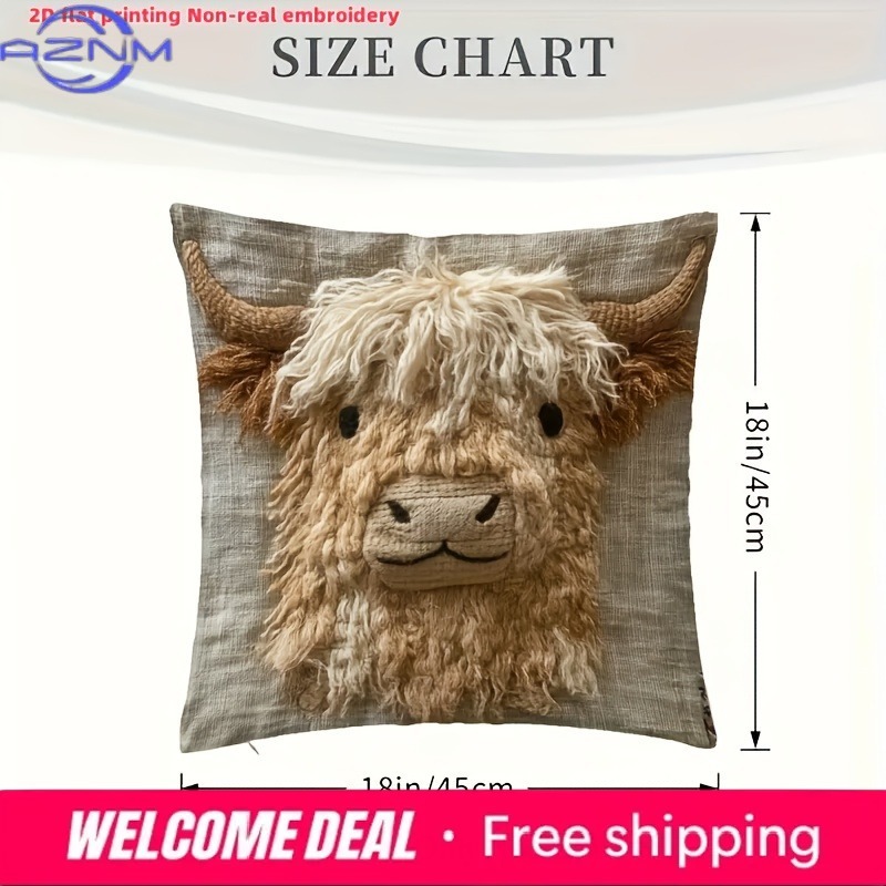 Cute Highland Cow Design 2D Fl – Highland Home Textiles recenzja i cena