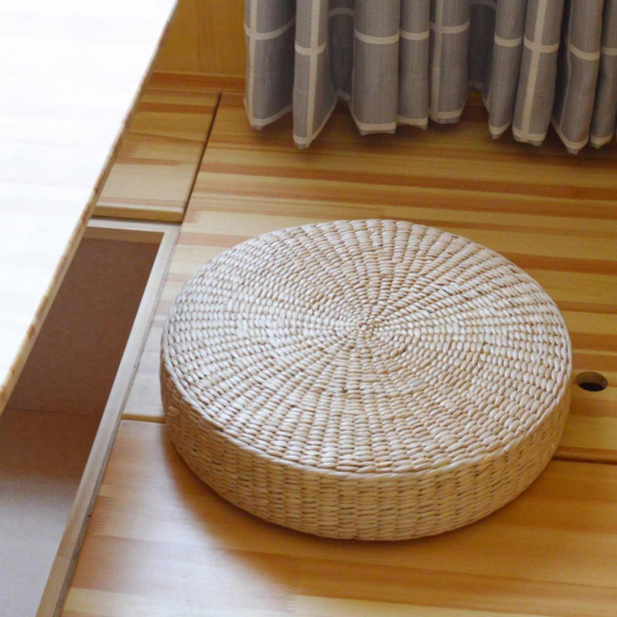 40x6cm Natural Straw Round Fut – Floor Cushion Pouf recenzja i cena