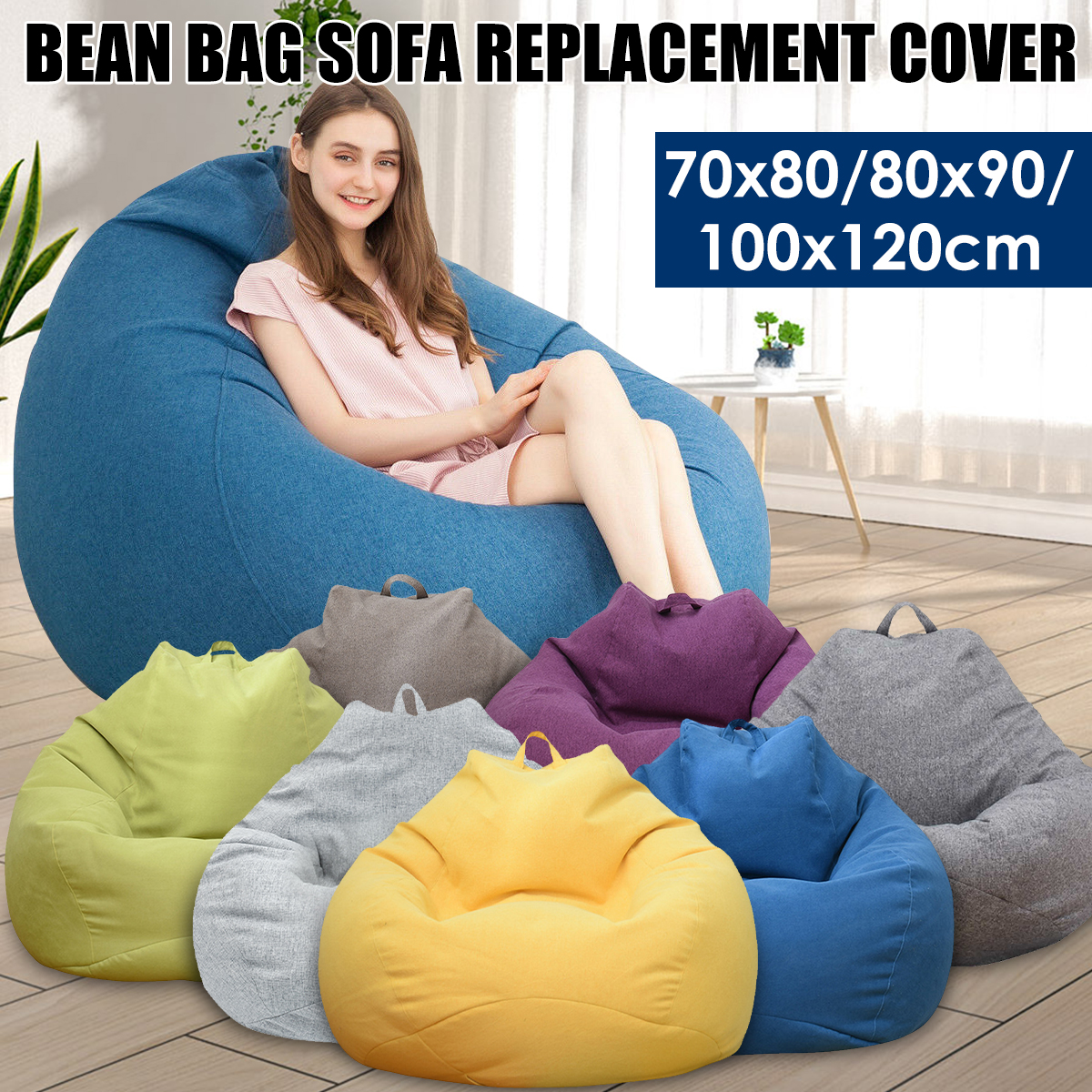 Lazy Sofa Cover Solid Chair Co – Floor Cushion Pouf recenzja i cena